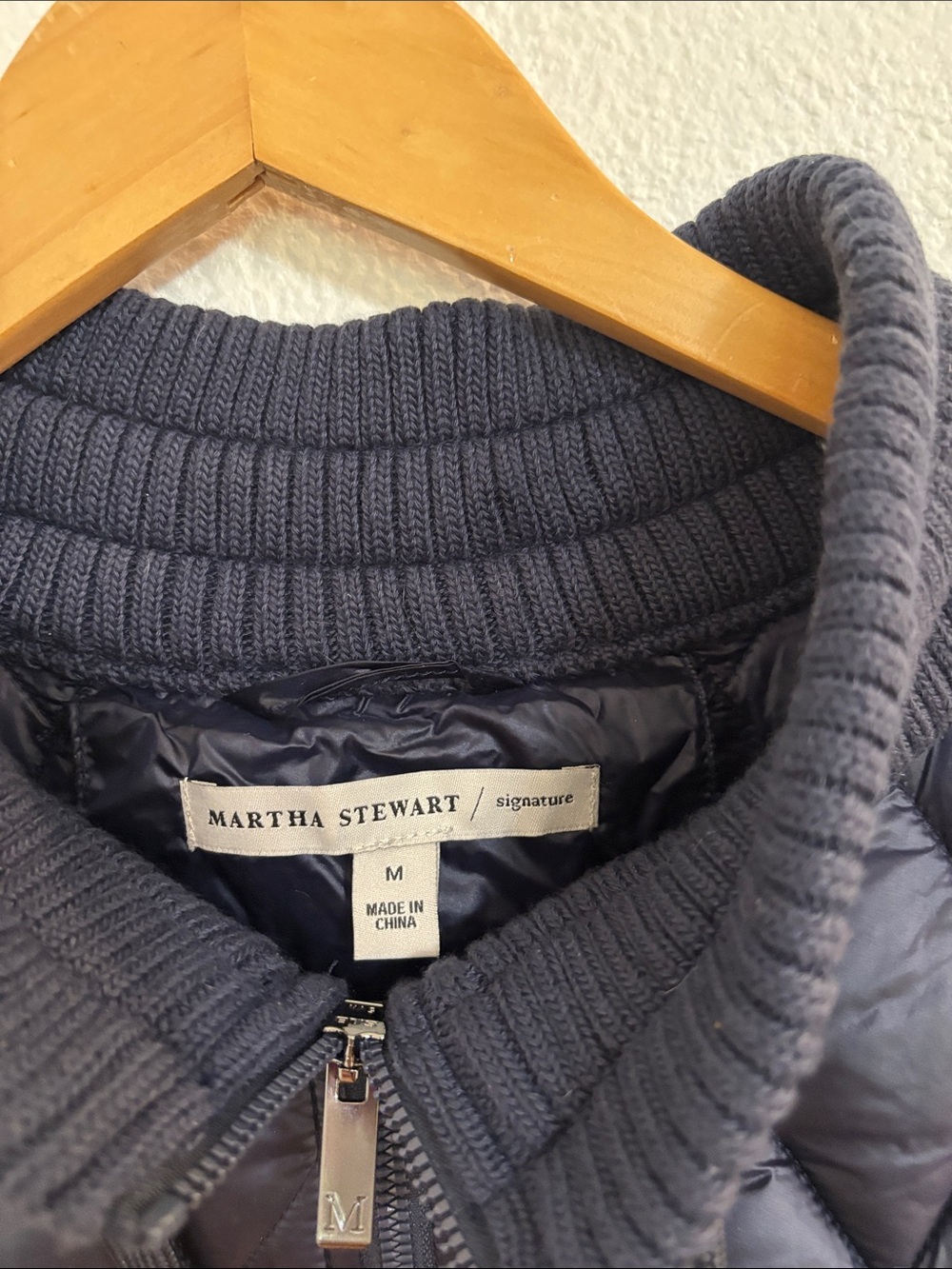 Martha Stewart Quilted Sleeveless Oversized Vest - True Navy Blue Size M Fits XL - Picture 2 of 7